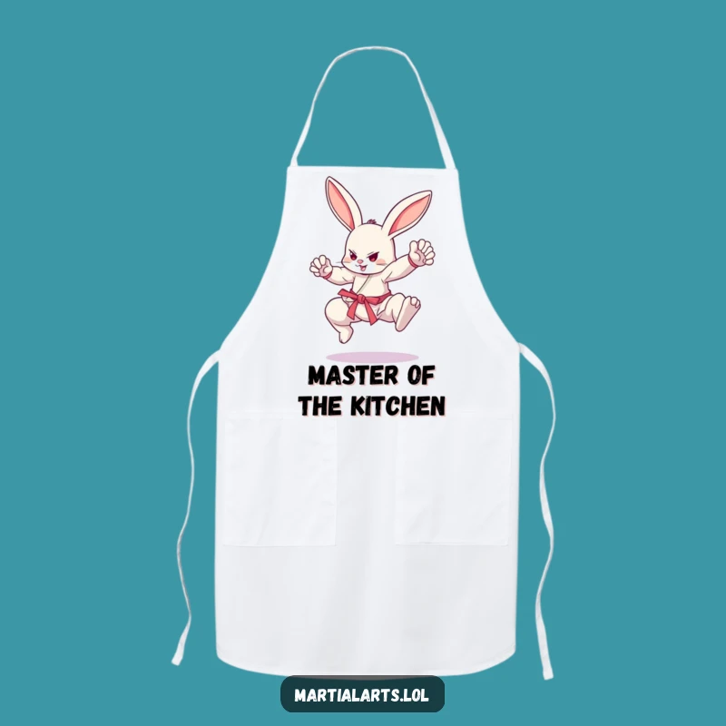 Funny Bouncing Bunny Martial Arts Apron - Cook with Fighting Spirit