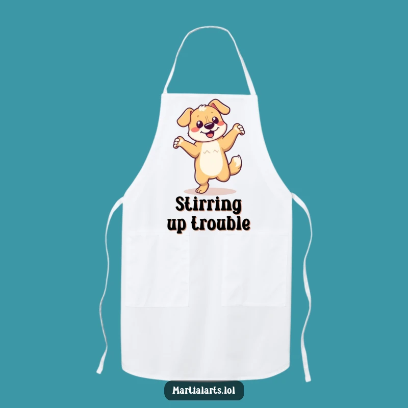 Funny Dancing Dog Apron - Kitchen Spin, Fun Gift for Dog-Loving Cooks