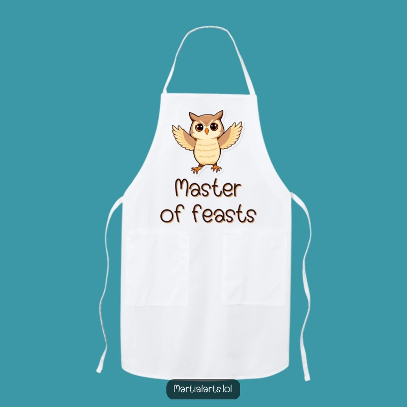 Funny Owl Chef Apron: Playful Balance Kitchen Gift
