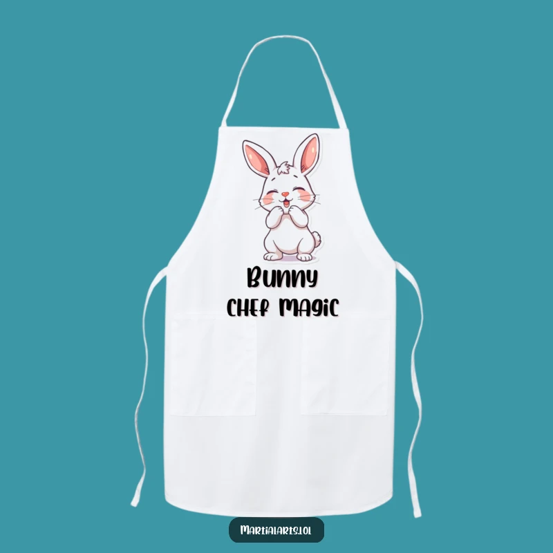 Funny Playful Bunny Apron - Kitchen Pranks, Gift for Fun Cooks