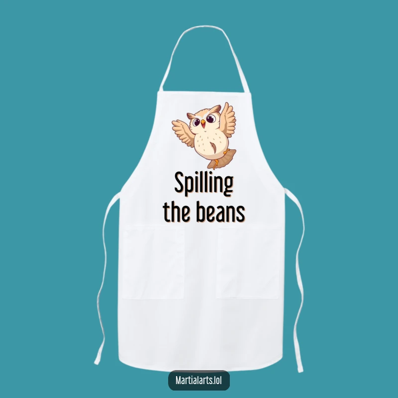 Funny Startled Owl Apron: Cook with Carefree Giggles, Hilarious Gift