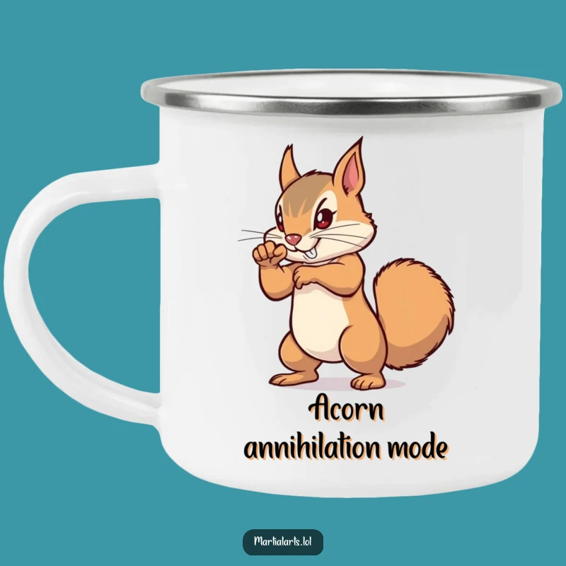 Funny Squirrel Punch Camping Mug: Tough Rodent Brew Cup, Durable Funny Gift