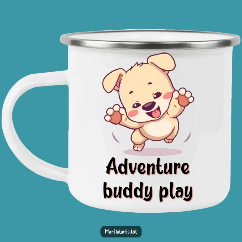 Funny Puppy Camping Mug: Playful Adventure Cup for Dog Fans Gift