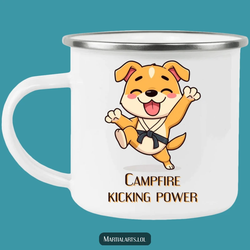 Funny Dog Karate Camping Mug - Adventure Kicking Gift