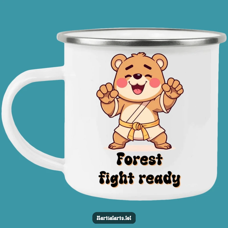 Funny Bear Martial Arts Camping Mug - Fuel Your Inner Warrior
