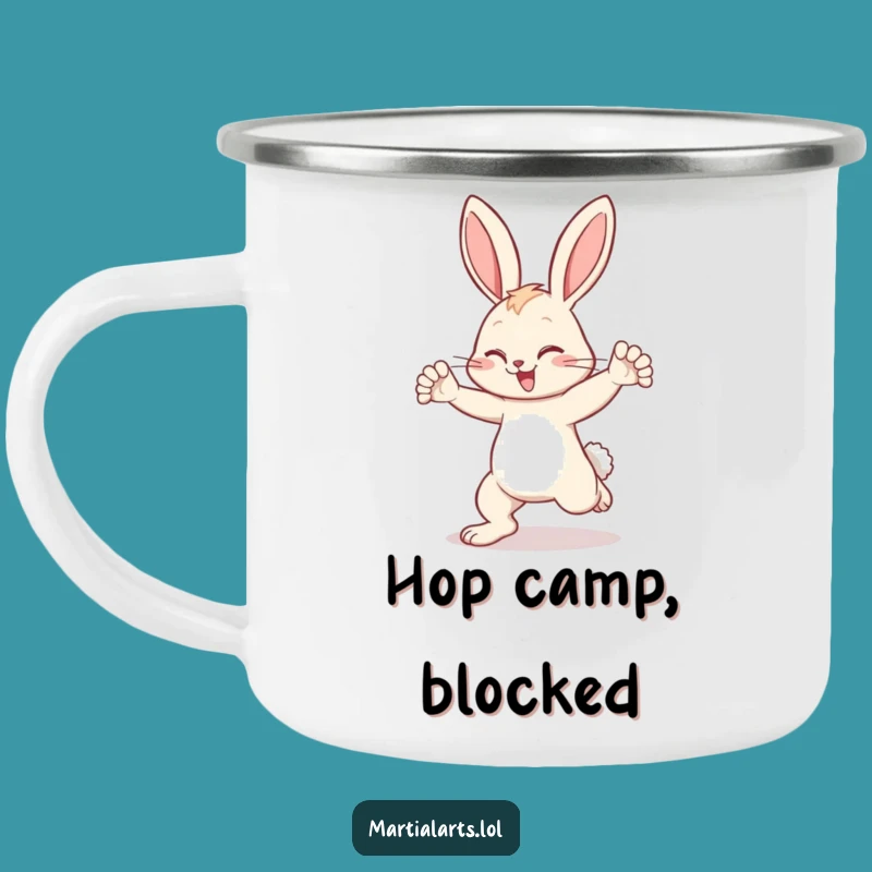 Funny Bunny Block Camping Mug: Durable & Hilarious Animal Defense Cup