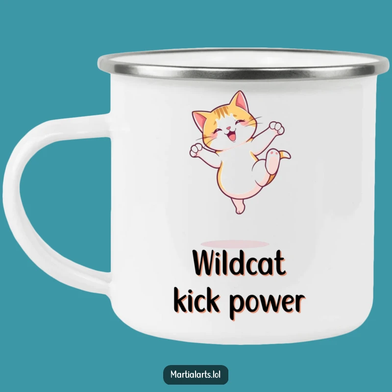Funny Cat Kick Camping Mug - Adventure Kicking Gift