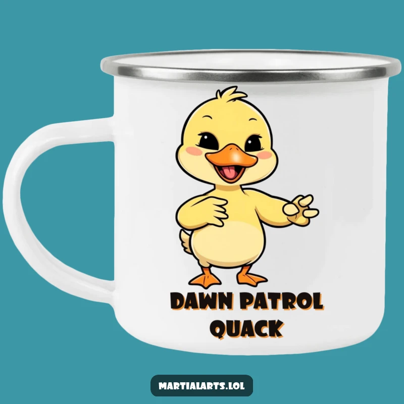 Funny Duck Martial Arts Camping Mug - Giggling Outdoors Gift