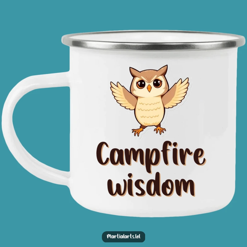 Funny Owl Campfire Mug: Playful Balance Outdoor Gift