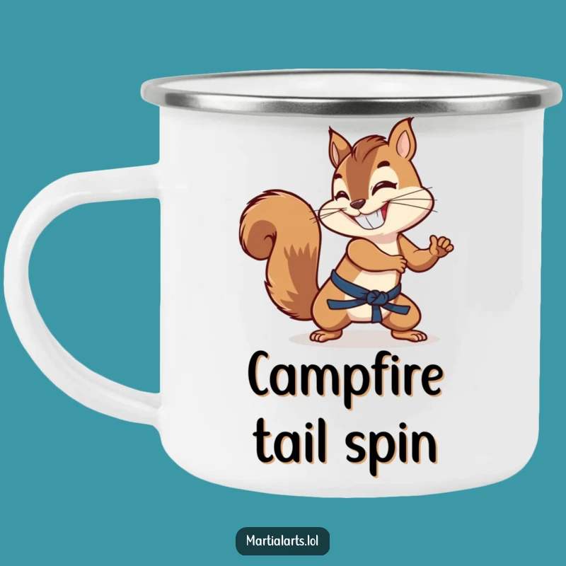 Funny Squirrel Tail Camping Mug - Grinning Martial Outdoors Gift