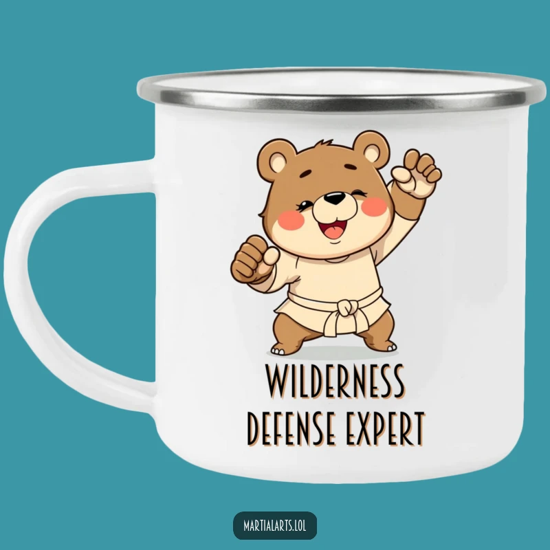 Tough Funny Bear Martial Arts Mug: Your Rugged, Hilarious Camp Cup!