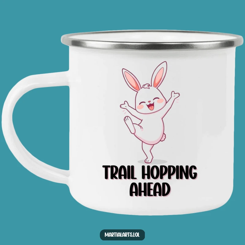 Trail-Ready Funny Bunny Knee Mug: Your Energetic Camp Companion!