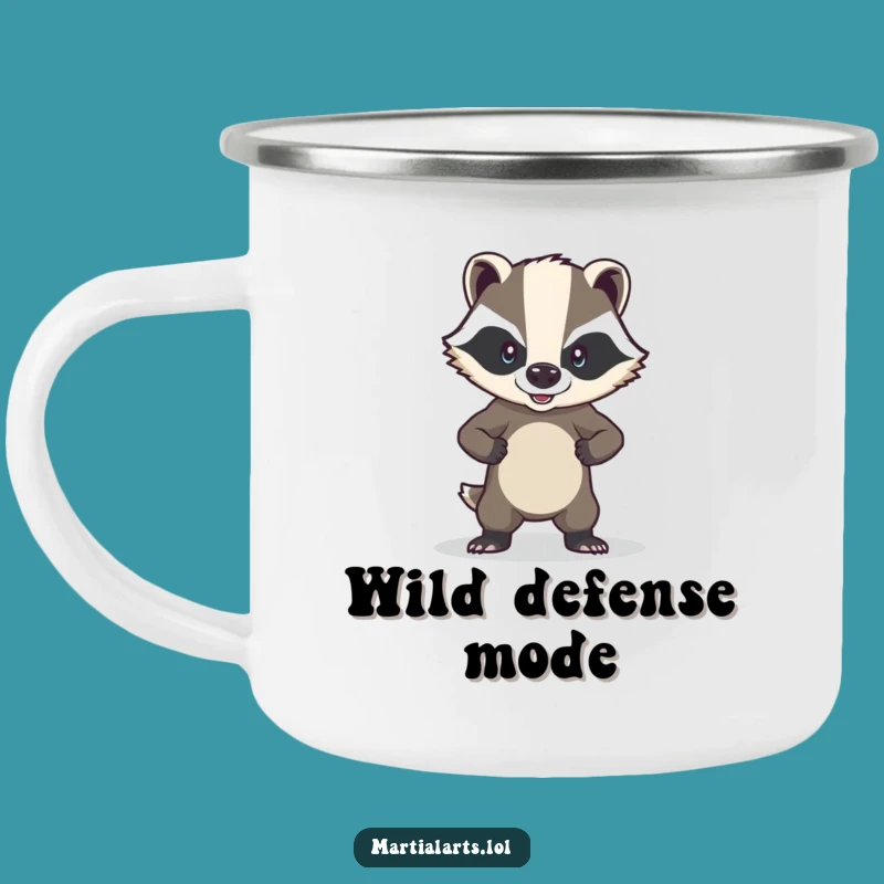 Funny Brave Badger Camping Mug - Defend Outdoors, Gift for Campers