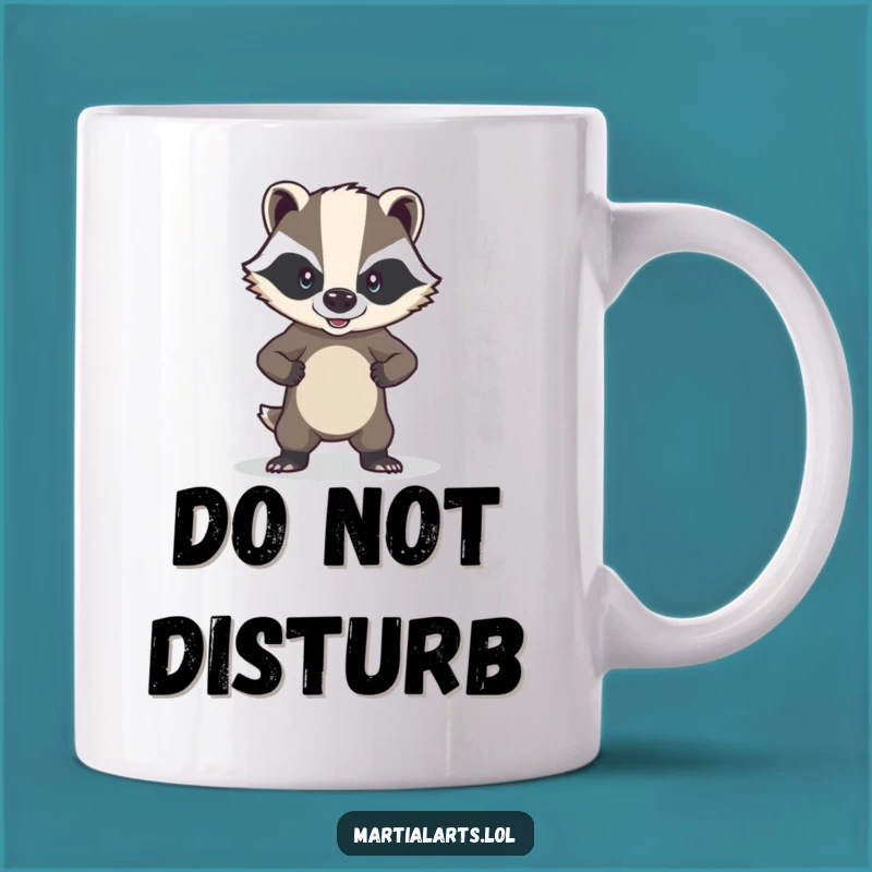 Funny Brave Badger Mug - Strong Defense, Humorous Gift for Tough Guys