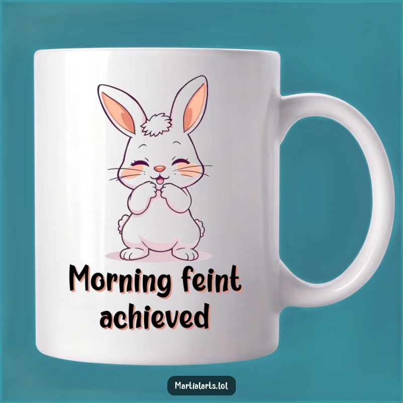 Funny Playful Bunny Mug: Ready for Action, Hilarious Gift