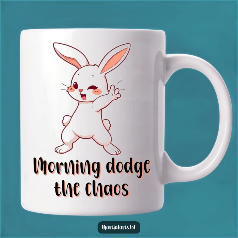 Funny Bunny Block Mug: Swift Defense, Adorable and Funny Gift for Rabbit Lovers