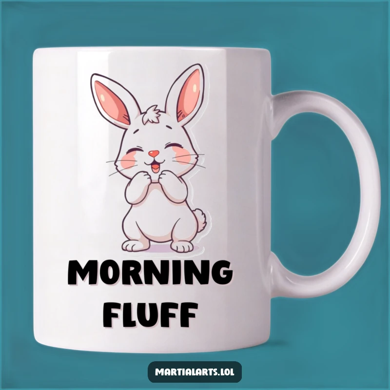 Funny Playful Bunny Mug - Mock Strike, Hilarious Gift for Pranksters