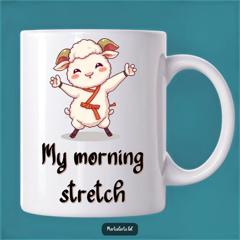 Funny Giggling Sheep Martial Arts Mug: A Hilarious Wobbly Gift!