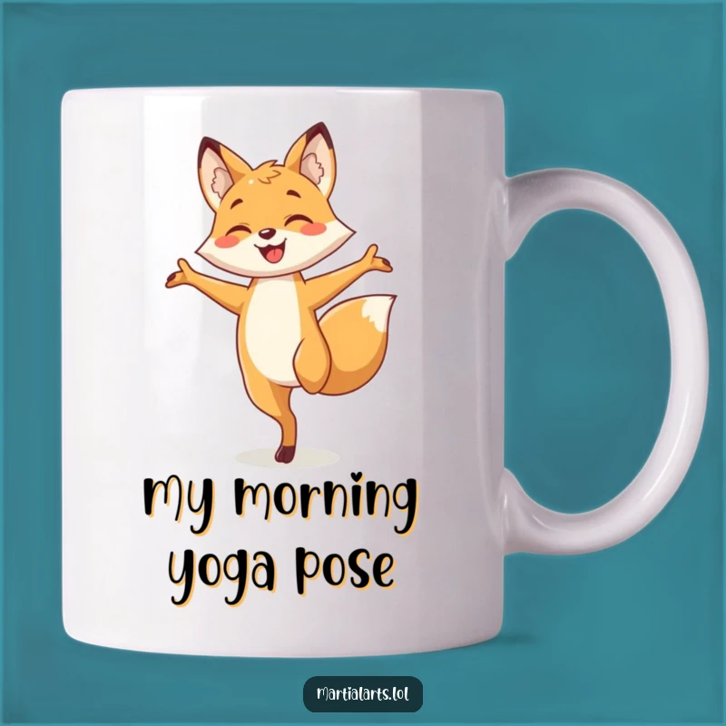 Funny Fox Balance Mug: A Hilarious Gift for Yoga Lovers and Animal Enthusiasts