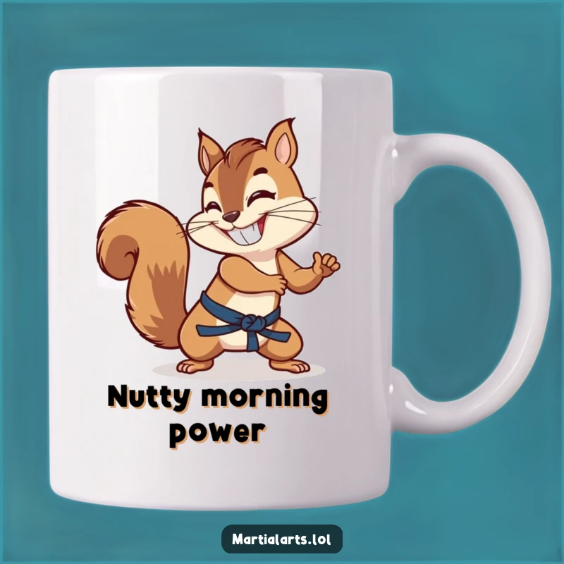 Funny Squirrel Tail Mug - Grinning Martial Artist Gift