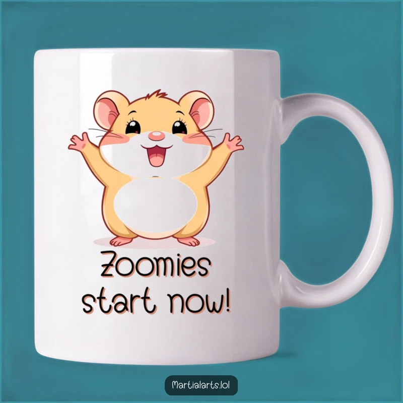 Funny Happy Hamster Mug - Energetic Little Critter Gift