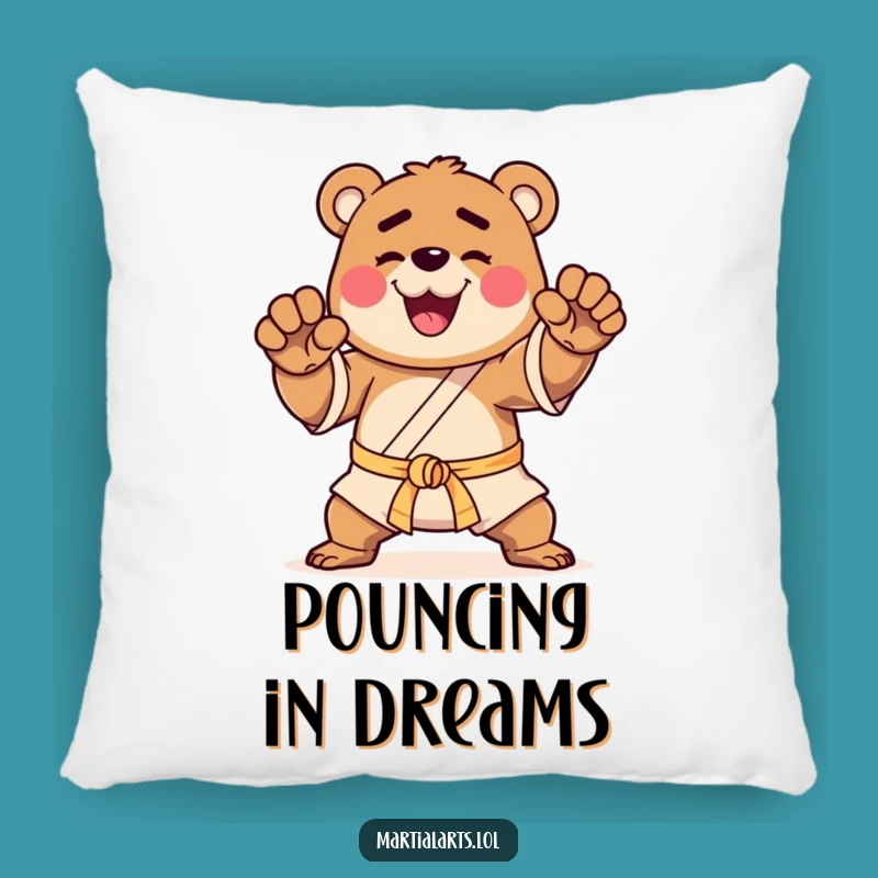 Funny Bear Martial Arts Pillow - Cozy Support for Your Training Journey
