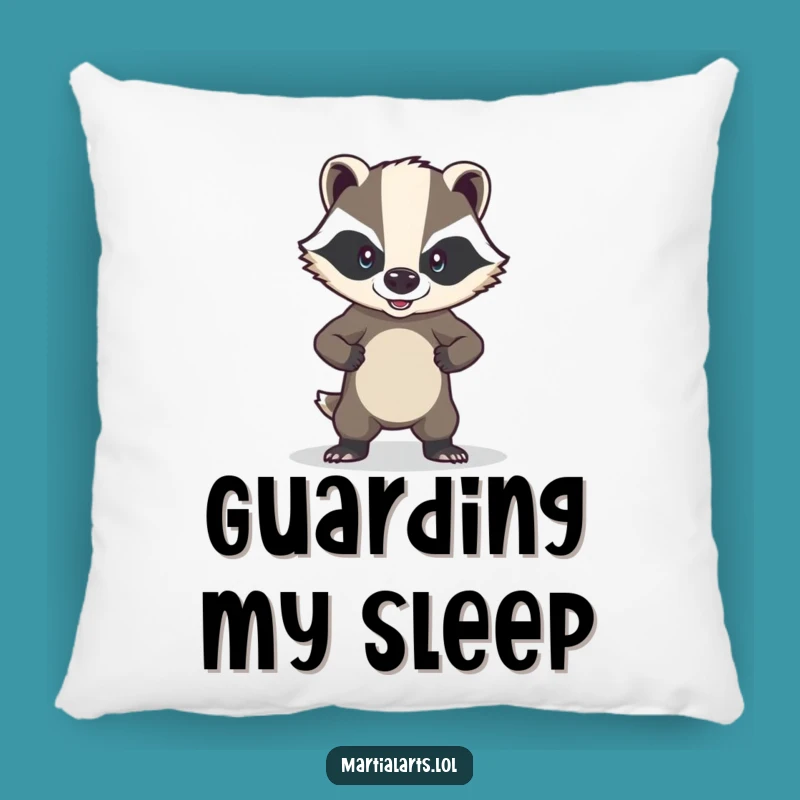 Funny Brave Badger Pillow - Soft Defense, Comfy Gift for Guardians