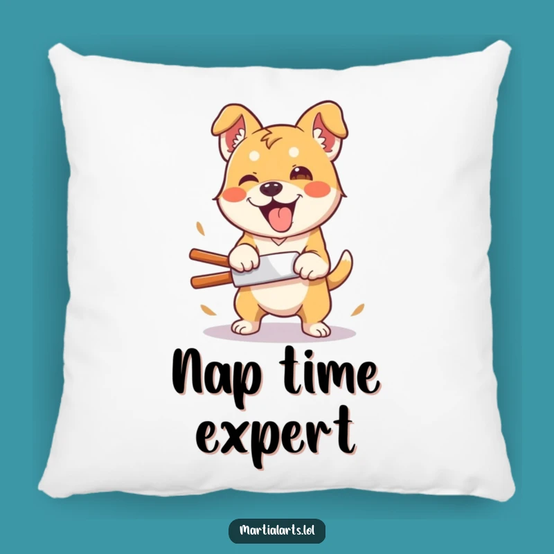 Funny Dog Enthusiast Pillow: Silly Chop Comfort Gift