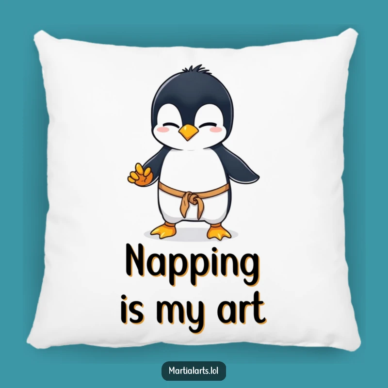 Funny Penguin Karate Pillow: Soft and Clumsy Penguin Cozy Funny Gift