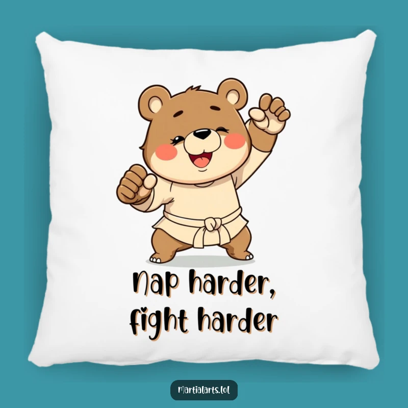 Plush Funny Bear Martial Arts Pillow: Huggable Humor for Your Home!