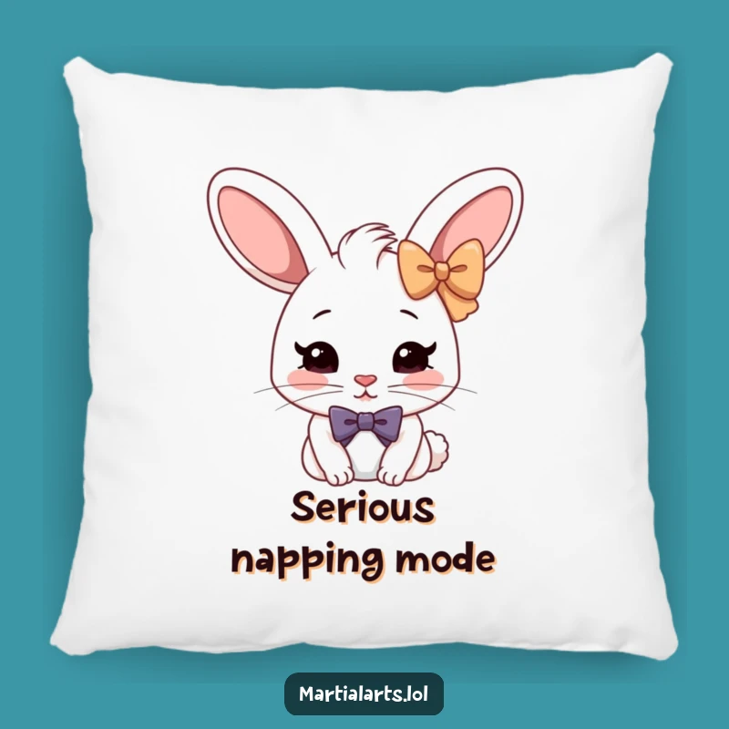 Funny Rabbit Formal Bow Pillow: Cozy Cushion for Humorous Homes