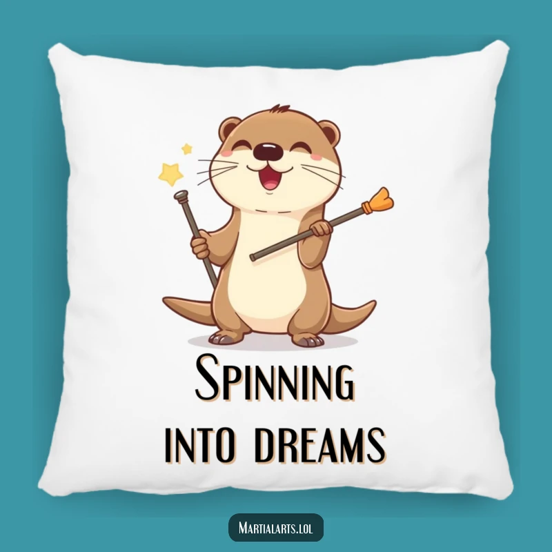 Funny Otter Staff Pillow: Cozy Spinning Comfort, Soft Funny Gift