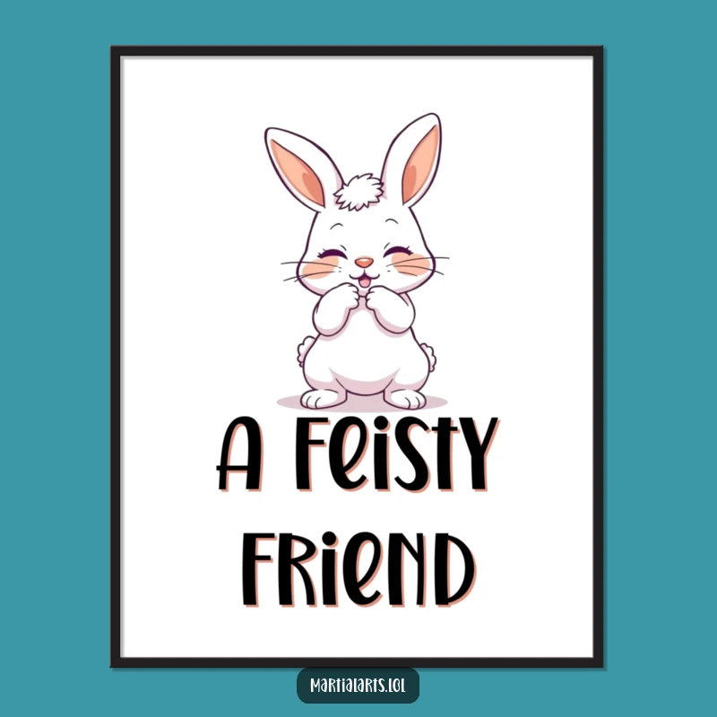 Funny Playful Bunny Digital Art: Instant Cuteness for Your Walls, Hilarious Gift
