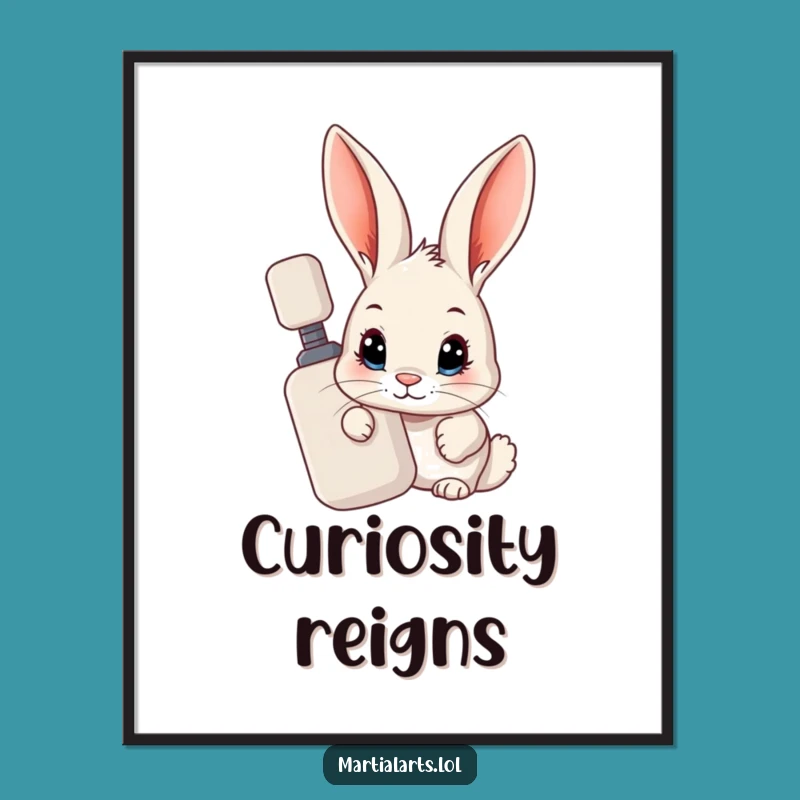 Funny Rabbit Peeking Digital Print: Curious Humor Art Gift