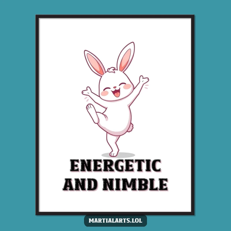 Funny Bunny High Knee Digital Art: Instant Cheer for Your Walls!