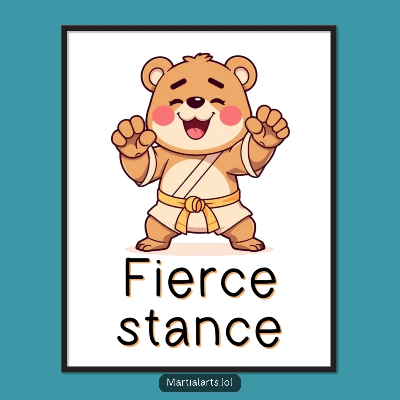 Funny Bear Martial Arts Digital Art - Instant Motivational Decor