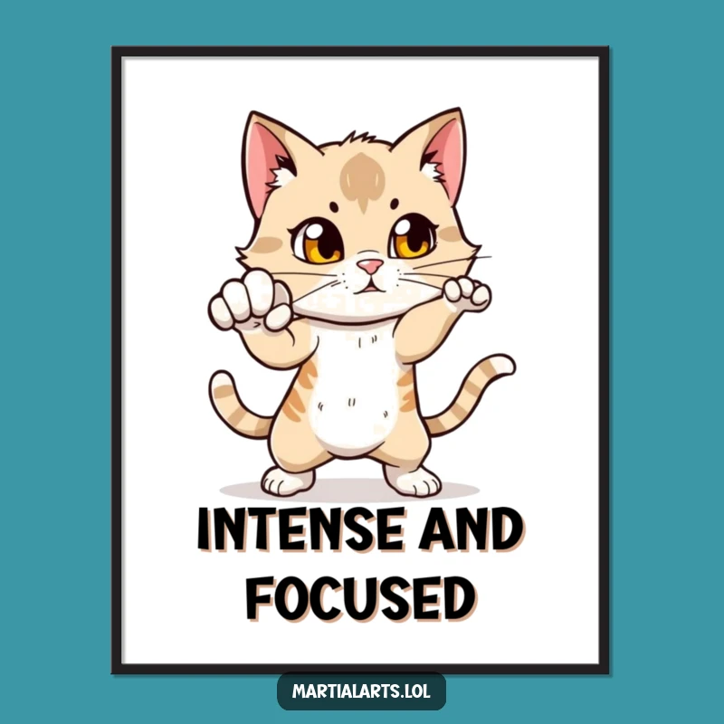 Funny Cat Punch Digital Art: Instant Attitude and Humor!