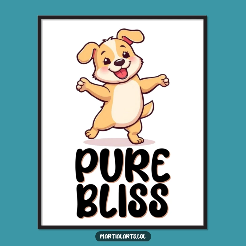 Funny Dancing Dog Digital Art: Instant Joyful Motion for Your Walls, Hilarious Gift