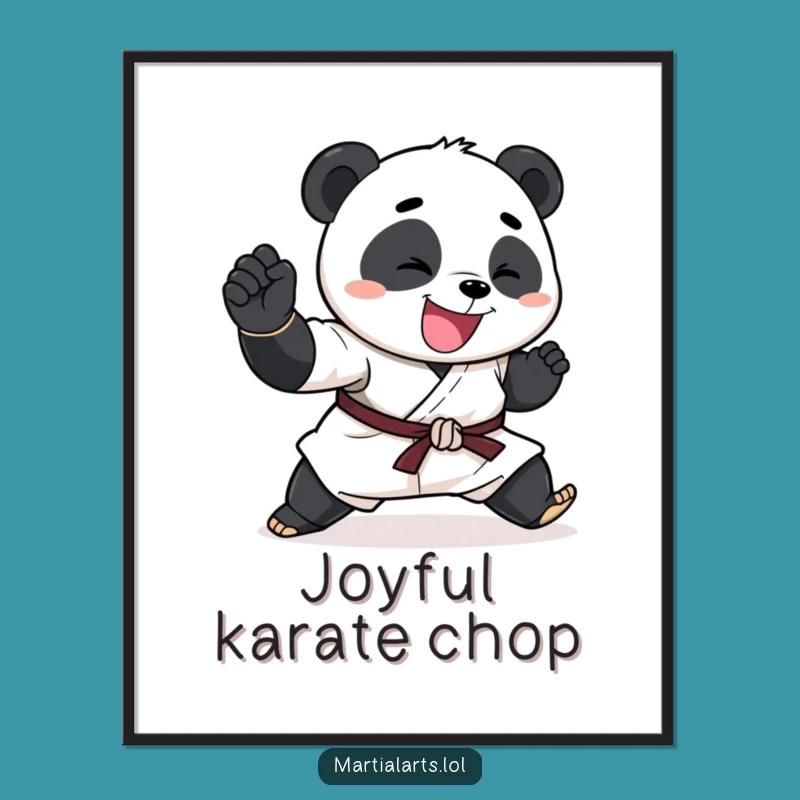 Funny Panda Digital Art: Karate Chop Panda Print for a Wonderful Funny Gift