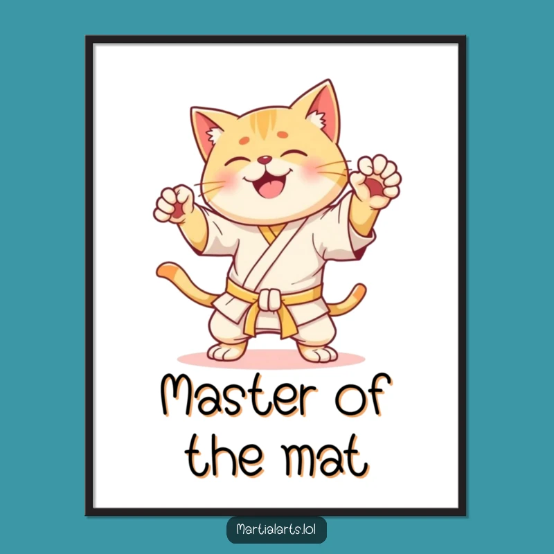 Funny Karate Cat Digital Art: Instant Download, Hilarious Cat Lover Gift