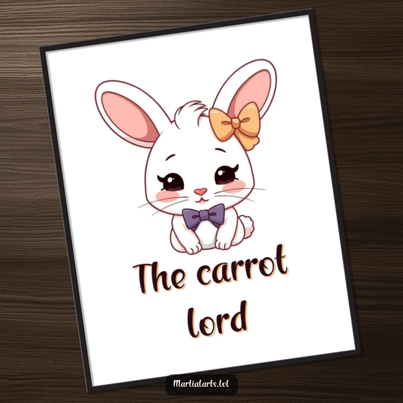 Funny Rabbit Bow Digital Art: A cheerful rabbit performing a deep, formal bow, ideal for printable wall art.