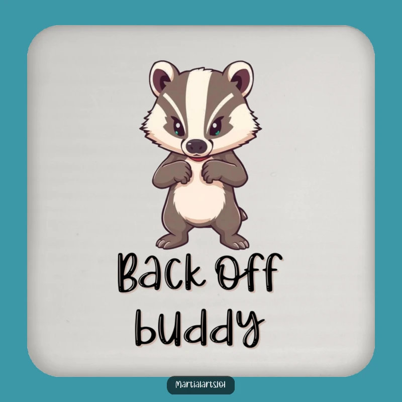 Funny Brave Badger Coaster: Defend Surfaces with Humor, Hilarious Gift
