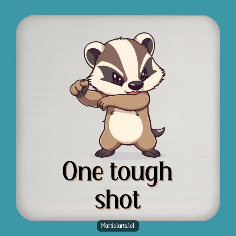 Funny Determined Badger Elbow Coaster - Powerful Drink Protector