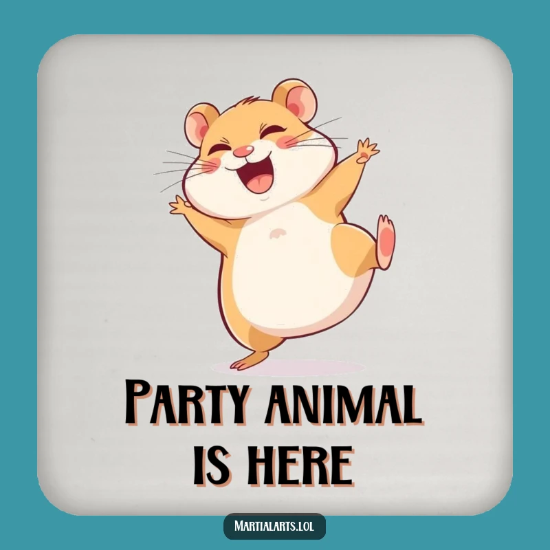 Funny Giggling Hamster Kick Coaster - Protect Surfaces with Laughs