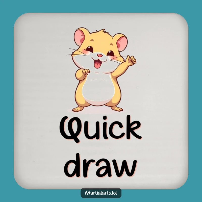 Funny Hamster Martial Arts Coasters - Protect Surfaces with Power