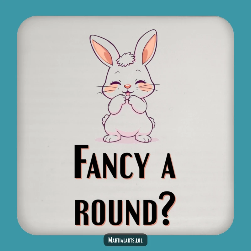 Funny Playful Bunny Coaster: Protect Surfaces with Charm, Hilarious Gift