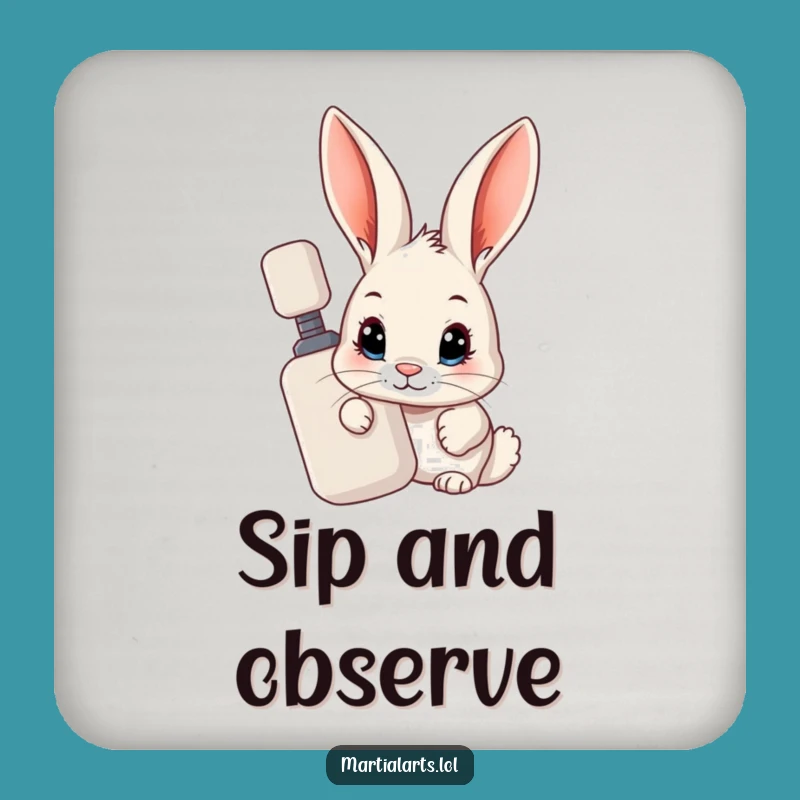 Funny Rabbit Spy Coaster: Curious Peeking Gift