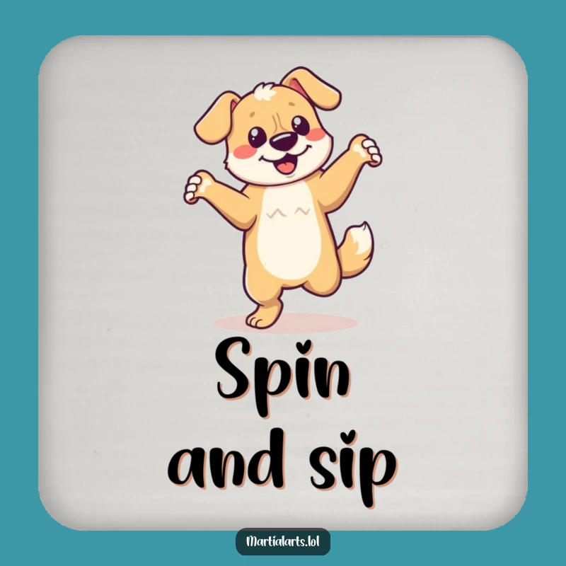 Funny Dancing Dog Coasters - Protect Surfaces with a Spin, Gift Set