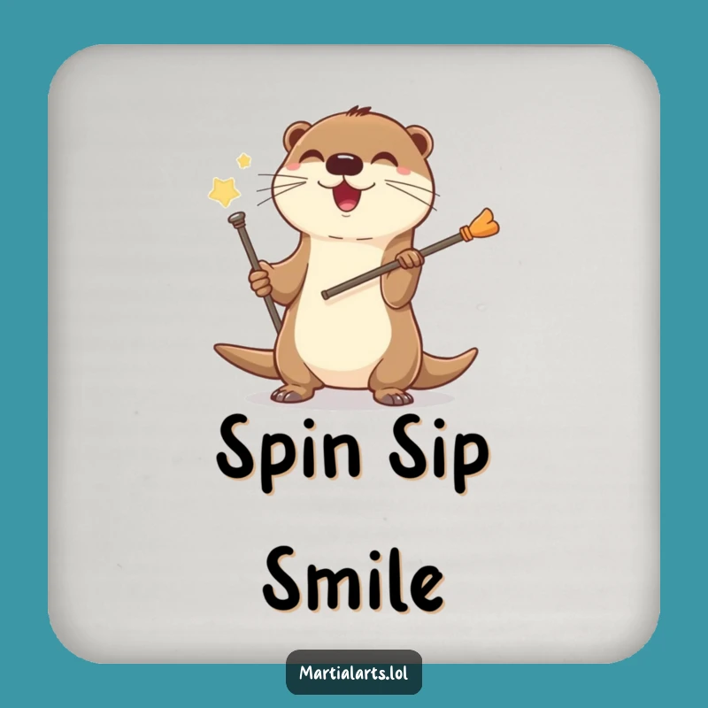 Funny Otter Staff Drink Coaster: Protect Surfaces, Cheerful Funny Gift