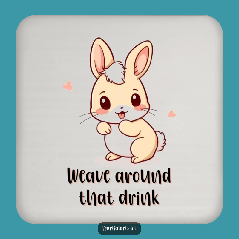 Funny Rabbit Boxer Coaster - Protect Surfaces with Playful Humor Gift